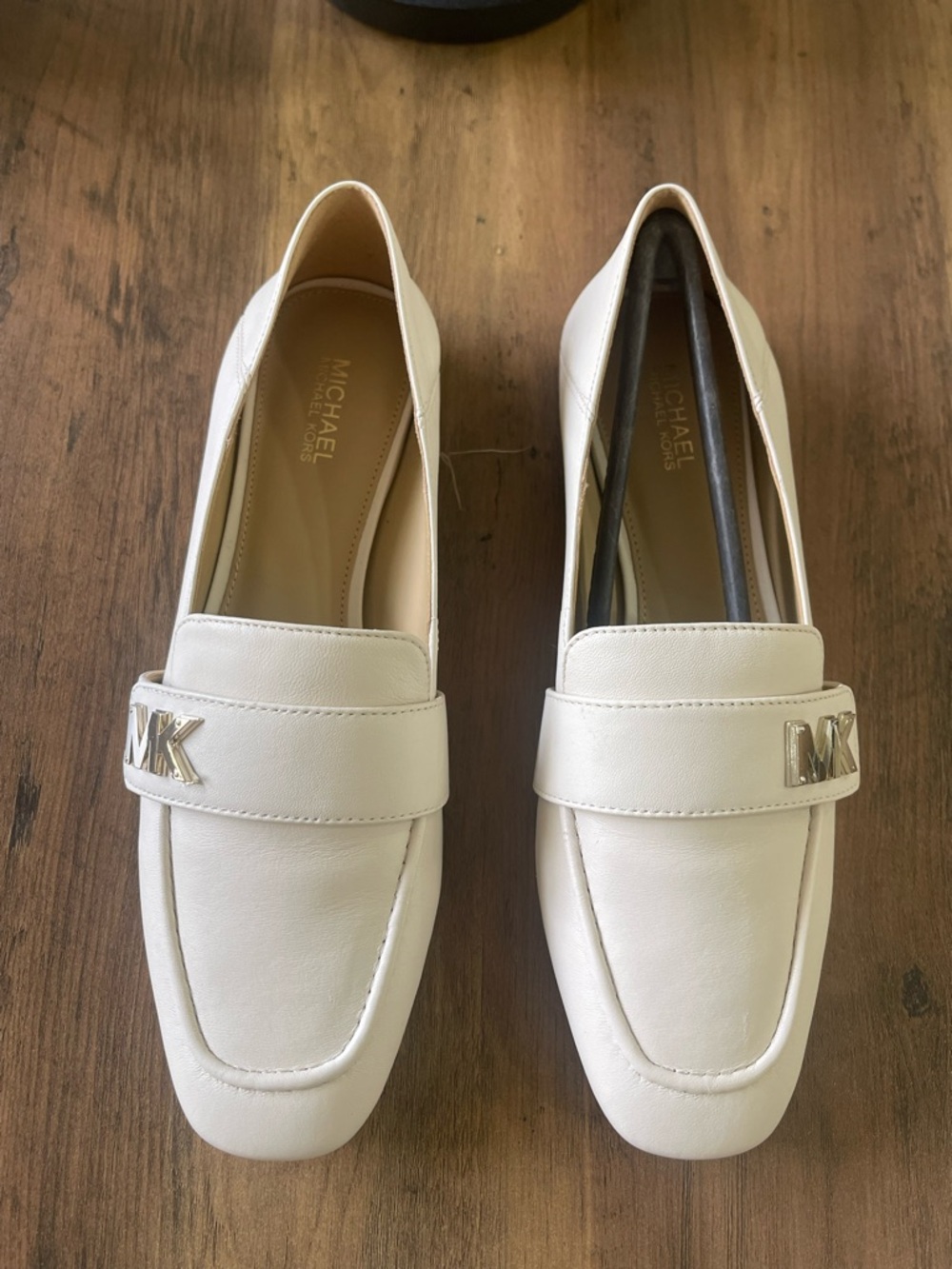 MICHAEL Michael Kors Women's Off-White Leather MK Bit Loafers